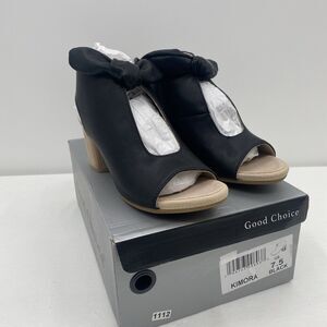 Good Choice Womens Kimora Faux Leather Bow Pumps Peep-Toe Heels Shoes 7.5 Black